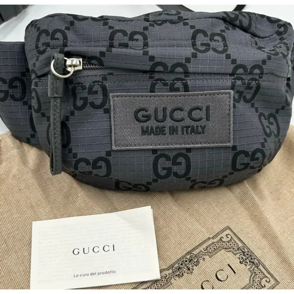 Gucci unisex jumbo GG nylon adjustable belt bag size 80 cm made in Italy